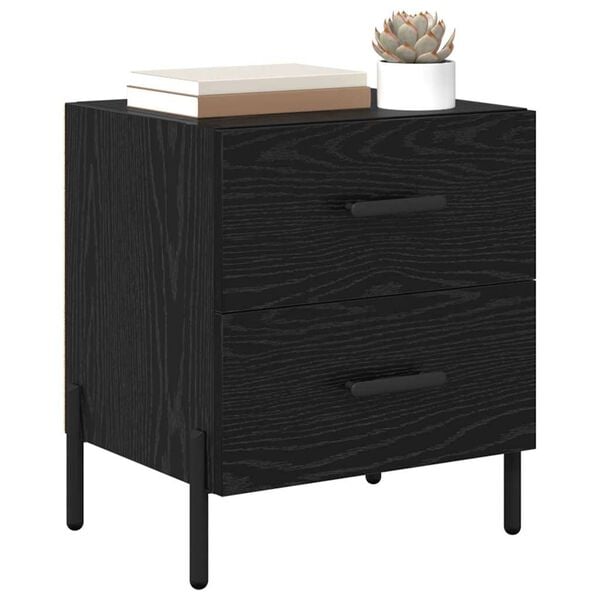 vidaXL Cabinet de chevet 2 pcs Chêne noir 40 x 35 x 47,5 cm