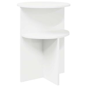 vidaXL Table d'appoint Blanc &Oslash; 39,5 x 55 cm Bois d'ing&eacute;nierie