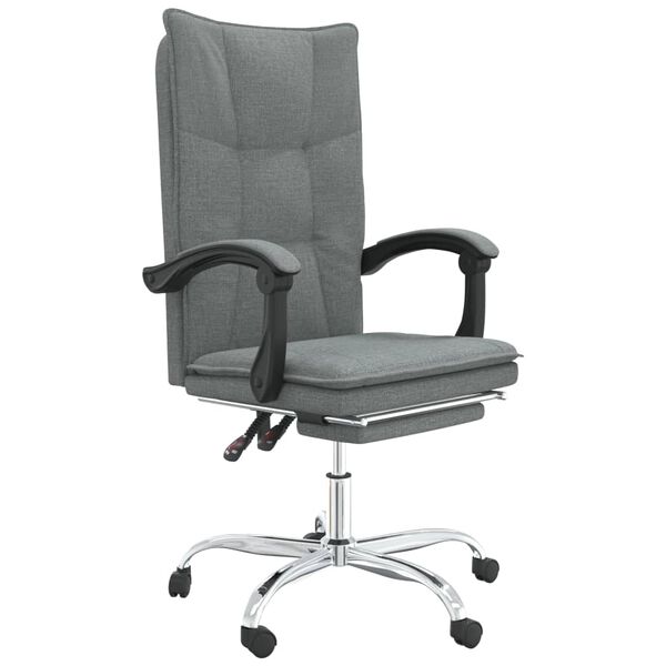 vidaXL Fauteuil inclinable de bureau Gris fonc&eacute; Tissu