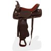 vidaXL Selle, bridon et col de poitrine Cuir v&eacute;ritable 16 po Marron