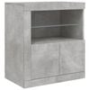 vidaXL Buffet avec lumières LED gris béton 283x37x67 cm