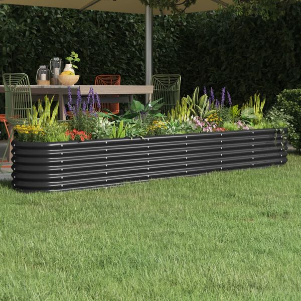 vidaXL Lit surélevé de jardin Acier galvanisé Anthracite