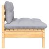 vidaXL Salon de jardin 5 pcs avec coussins gris bois de pin massif