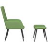 vidaXL Chaise de relaxation avec tabouret Vert clair Velours