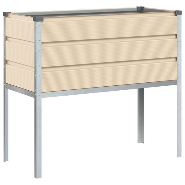 vidaXL Jardini&egrave;re Ivoire 100 x 45 x 90 cm Acier galvanis&eacute;