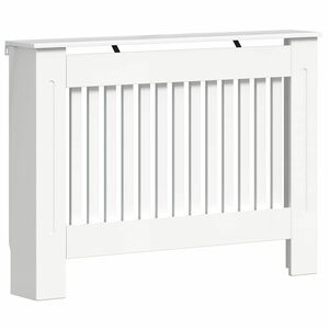 vidaXL Cache-Radiateur Blanc brillant 112 x 19 x 81,5 cm