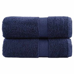 vidaXL Serviettes de toilette premium SOLUND 2 pi&egrave;ces Bleu marine 30 x 30 cm 600 g/m&sup2;