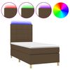 vidaXL Sommier &agrave; lattes de lit et matelas et LED Marron fonc&eacute; 80x200cm