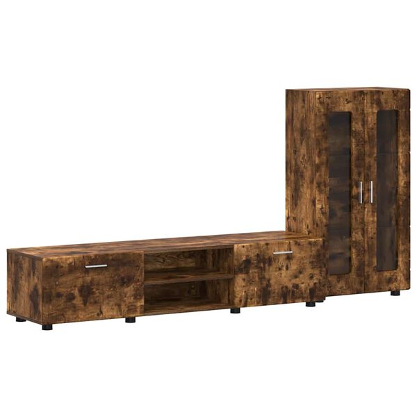 vidaXL Ensemble meuble TV FLORIN Ch&ecirc;ne fum&eacute; Bois d'ing&eacute;nierie