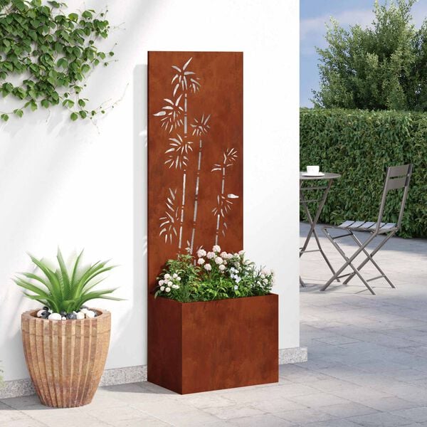vidaXL &Eacute;cran de confidentialit&eacute; de jardin Floral Rouill&eacute; 50 x 140 cm