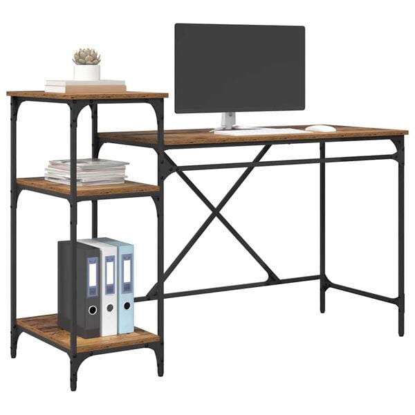 vidaXL Bureau Bois Ancien 135 x 50 x 90 cm Bois d'ing&eacute;nierie