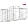 vidaXL Paniers &agrave; gabions arqu&eacute;s 14 pcs 200x30x80/100 cm Fer galvanis&eacute;