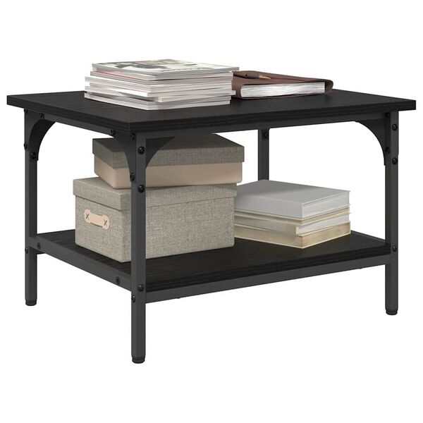 vidaXL Support d'imprimante Ch&ecirc;ne noir 50 x 40 x 38 cm