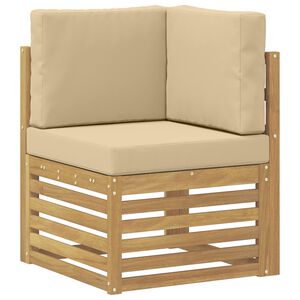 vidaXL Canap&eacute; d'angle ext&eacute;rieur Bois d'Acacia Massif Blanc