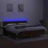 vidaXL Sommier &agrave; lattes de lit matelas et LED Marron fonc&eacute; 160x200 cm