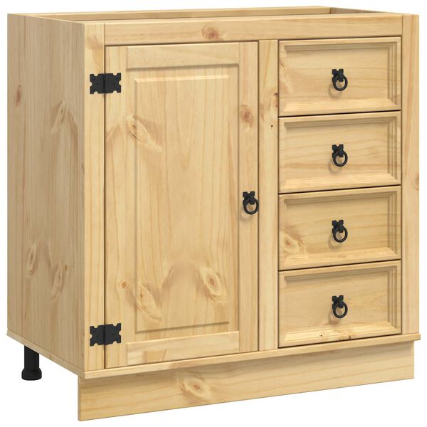 vidaXL Armoire avec tiroir SKI Brun Miel 80 x 46 x 81 cm Pin massif