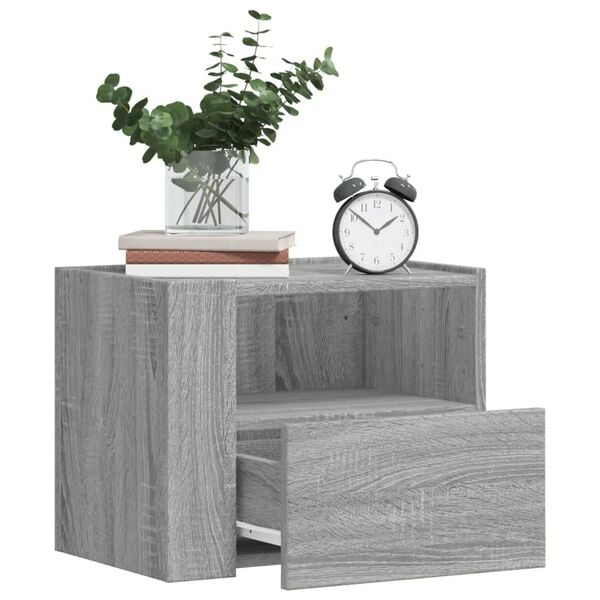 vidaXL Tables de chevet murales 2 pcs sonoma gris 45x30x35 cm