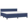 vidaXL Sommier à lattes de lit avec matelas Bleu 200x200 cm Tissu