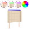 vidaXL T&ecirc;te de lit &agrave; LED Cr&egrave;me 83x16x118/128 cm Tissu