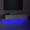 vidaXL Meuble TV avec lumières LED Blanc et chêne sonoma 90x35x15,5 cm