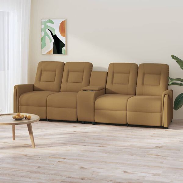 vidaXL Fauteuil de massage inclinable porte-gobelet 4 places taupe