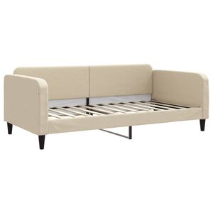 vidaXL Lit de repos cr&egrave;me 100x200 cm tissu