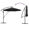 vidaXL Parasol Noir 294 x 294 x 248 cm Polyester et Aluminium