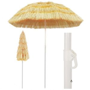 vidaXL Parasol de plage Naturel 180 cm Style hawa&iuml;en