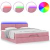vidaXL Lit ottoman avec matelas et LED Rose 180x200 cm velours
