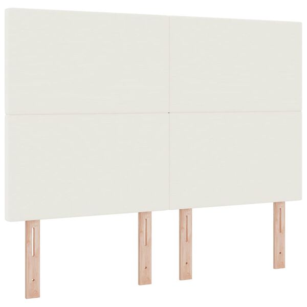 vidaXL T&ecirc;te de lit avec t&ecirc;te de lit Cr&egrave;me 144 cm Cuir synth&eacute;tique