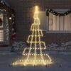 vidaXL Arbre de Noël LED avec piquets au sol Blanc chaud 500 cm Métal