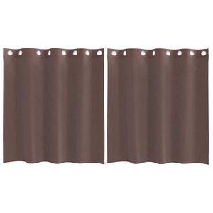 vidaXL Rideaux en voile avec &oelig;illets 2 pcs marron 140x140 cm