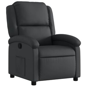 vidaXL Fauteuil inclinable en cuir v&eacute;ritable noir