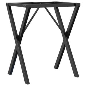vidaXL Pieds de table &agrave; manger cadre en X 60x50x73 cm acier