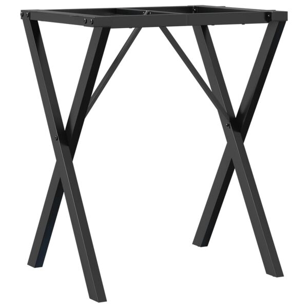 vidaXL Pieds de table &agrave; manger cadre en X 60x50x73 cm acier