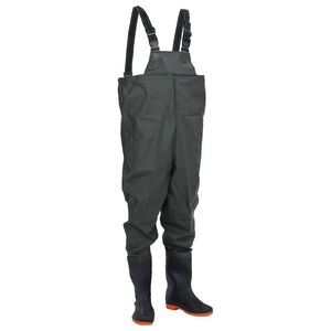 vidaXL Cuissardes avec bottes vert fonc&eacute; taille 40