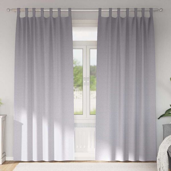 vidaXL Rideaux occultants avec anneaux 2 pcs Gris m&eacute;tal 225 x 140 cm