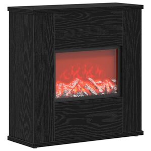 vidaXL Chemin&eacute;e &eacute;lectrique Ch&ecirc;ne noir 47 x 18 x 48 cm