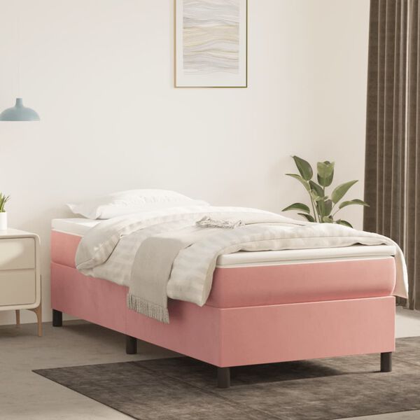 vidaXL Sommier &agrave; lattes de lit et matelas Rose 80x200 cm Velours