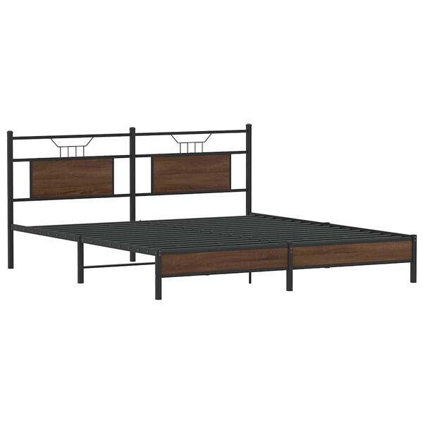 vidaXL Cadre de lit sans matelas chêne marron 183x203 cm
