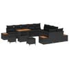vidaXL Ensemble de canap&eacute; de jardin 13 pc 12-Nombre de places Noir