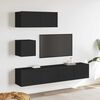 vidaXL Ensemble de meubles TV 4 pcs Noir Bois d'ingénierie