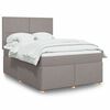 vidaXL Sommier &agrave; lattes de lit avec matelas Taupe 140x190 cm Tissu