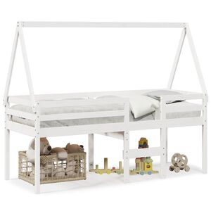 vidaXL Lit haut sans matelas blanc 80x200 cm bois de pin massif