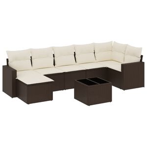 vidaXL Salon de jardin 8 pcs avec coussins marron r&eacute;sine tress&eacute;e