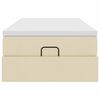 vidaXL Cadre de lit ottoman avec matelas cr&egrave;me 100x200cm tissu