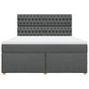 vidaXL Sommier &agrave; lattes de lit avec matelas Gris fonc&eacute; 180x200cm Tissu