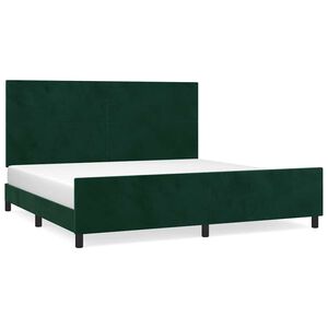 vidaXL Cadre de lit sans matelas vert fonc&eacute; 200x200 cm velours