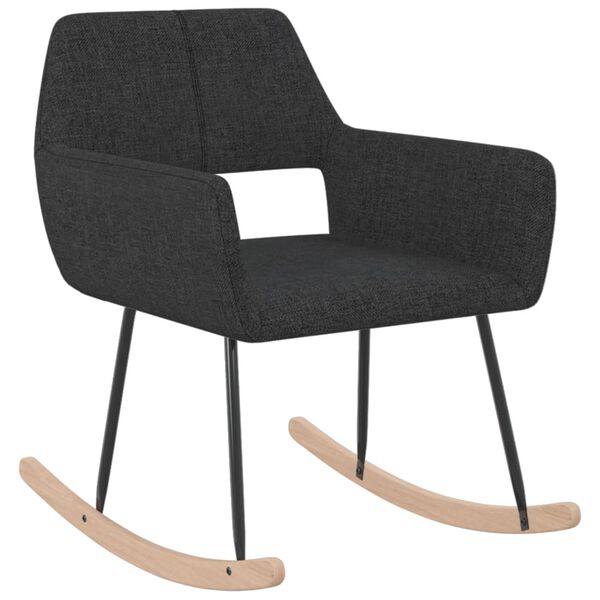 vidaXL Chaise &agrave; bascule Noir Tissu