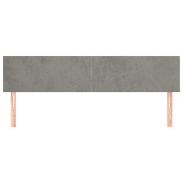 vidaXL T&ecirc;tes de lit Gris clair 160x5x78/88 cm Velours